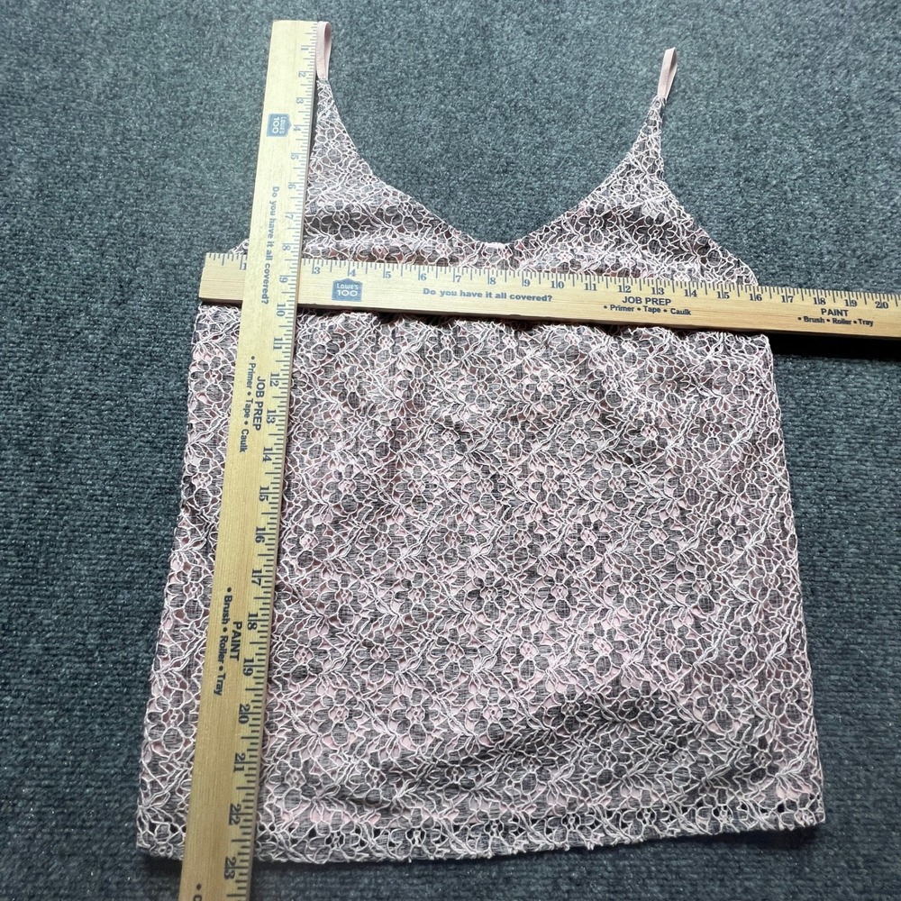 Banana Republic Pink Grey Floral Lace Camisole Top XS V-Neck Lined Camis - Picture 3 of 9